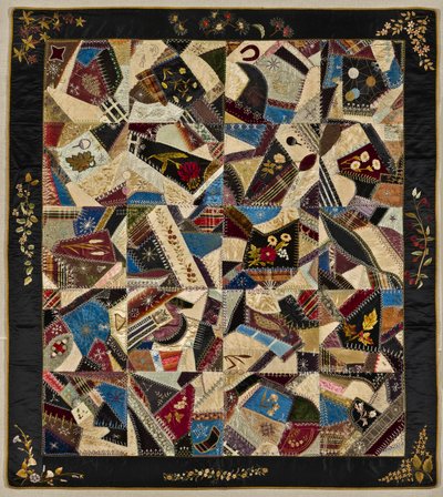 Crazy Quilt, cca 1875-1900 (hedvábí, brokát a samet) od American School