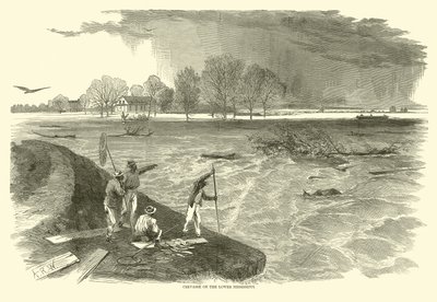 Crevasse na Dolním Mississippi, 1862 od American School