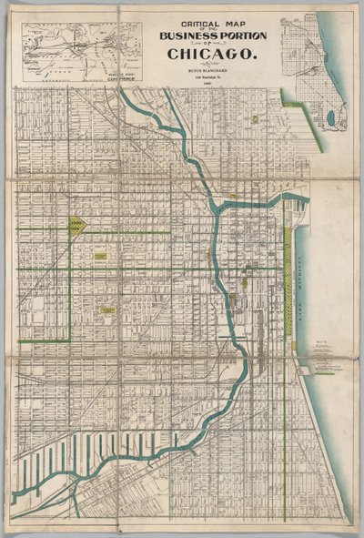 Kritická mapa obchodní části Chicaga od American School