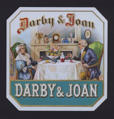 Darby a Joan, etiketa doutníků (chromolitho) od American School
