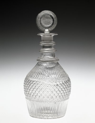Dekantér a zátka, c. 1820-1840 (bezolovnaté sklo) od American School