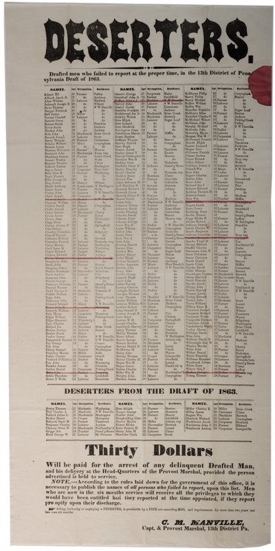 Dezertéři, 1863 od American School