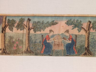 Detail z miniaturního panoramatu: 1810-20 (akvarel a tuš na hedvábí). od American School