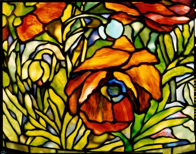 Detail stojací lampy "Oriental Poppy", Tiffany Studios, 1902 od American School
