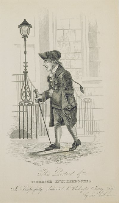 Diedrich Knickerbocker, věnovaný Washingtonu Irvingovi (1783-1859) od American School