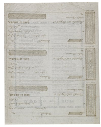 Dixie vytištěno na zadní straně listu šeků, 1861 od American School