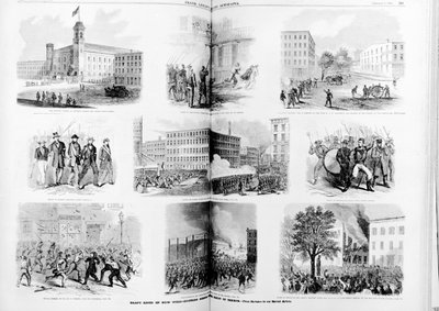 Návrh nepokojů v New Yorku, vzrušující scény během vlády teroru, 1863 od American School