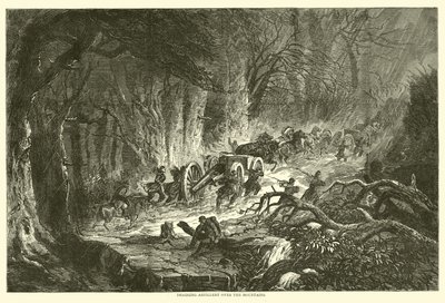 Tažení dělostřelectva přes hory, srpen 1863 od American School