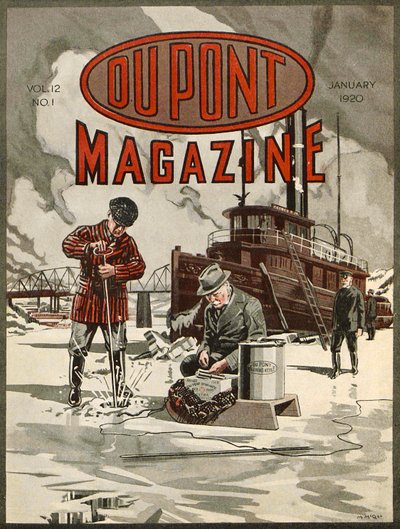 DuPont Dynamite, přední strana časopisu DuPont Magazine, leden 1920 od American School