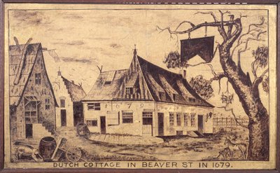 Dutch Cottage v Beaver Street v roce 1679, kolem roku 1853 (olej na gáze) od American School