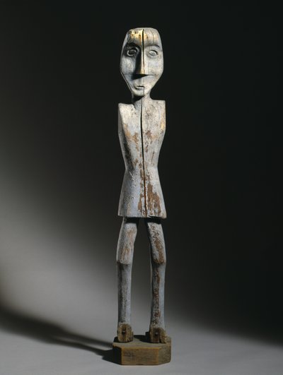 Socha figuríny, Chippewa, konec 19. století (dřevo, železné hřebíky a pigment) od American School