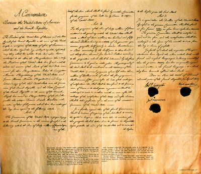 Faksimile úmluvy o koupi Louisiany Spojenými státy, 30. dubna 1803 od American School