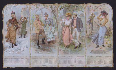 Módní kalendář na rok 1899 (barevná litografie) od American School