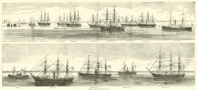 Federální flotila na Hampton Roads, prosinec 1864 od American School