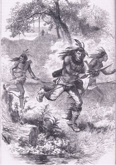 Útěk Indiánů po masakru, ilustrace z Cassell