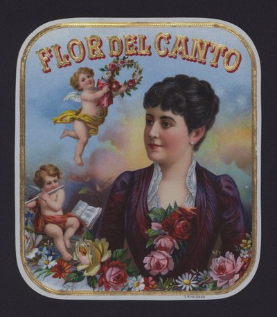 Flor del Canto, etiketa doutníku (chromolitho) od American School