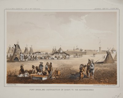 Fort Union a distribuce zboží assiniboinům od American School
