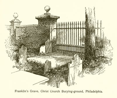 Franklins Grave, Christ Church Burying-ground, Philadelphia od American School
