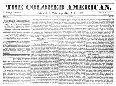 Titulní strana The Colored American, 4. března 1867 (novinový papír) od American School