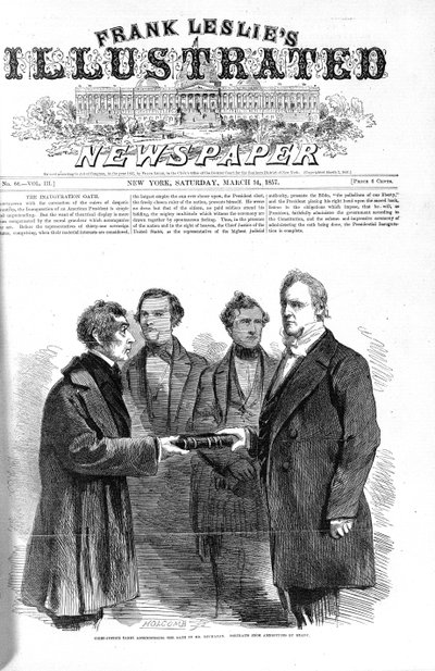 Titulní strana Frank Leslies Illustrated Newspaper 14. března 1857 od American School