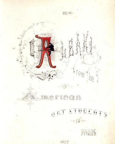 Frontispice z alba věnovaného Albanimu od amerických studentů umění v Paříži od American School