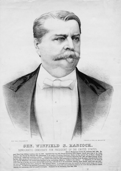 Gen. Winfield S. Hancock: Demokratický kandidát na prezidenta Spojených států, hospoda. od Currier & Ives, kolem roku 1880 od American School