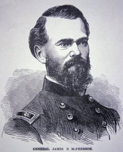 Generál James Birdseye McPherson (1828-64) (rytina) od American School