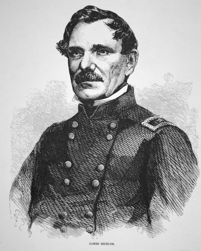 General James Shields (1810-79) (rytina) od American School