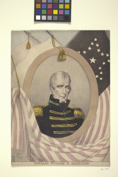 General Willam [Sic] H. Harrison (ručně kolorovaná litografie) od American School
