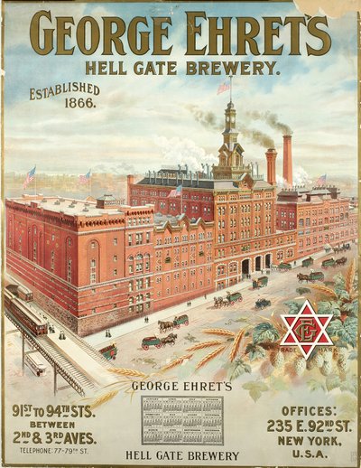 George Ehrets Hell Gate Brewery, založený v roce 1866 od American School