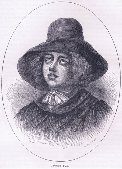 George Fox 1651, ilustrace z Cassells History of the United States pub. od Pettera & Galpina kolem roku 1890 od American School