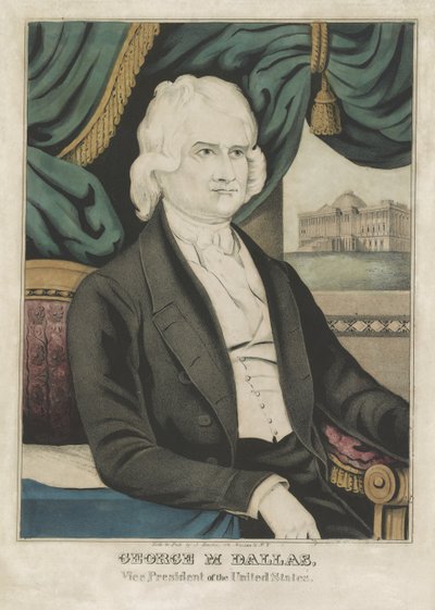 George M. Dallas, pub. 1844 (barevná litografie) od American School