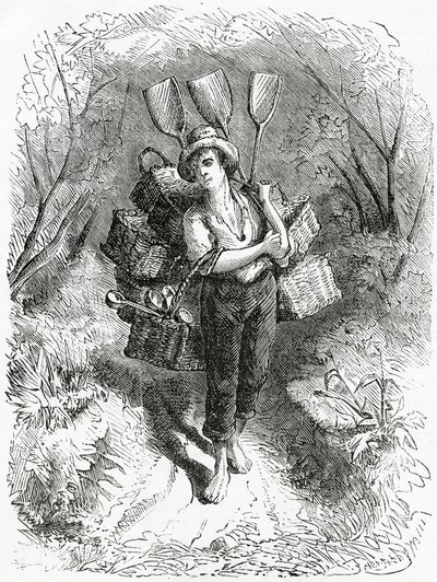 Going to the Store, ilustrace k celovečernímu příběhu A Community of Outcasts, z Appletons Journal, 23. března 1872 od American School