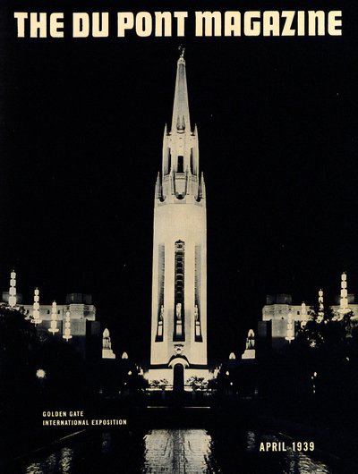 Golden Gate International Exposition, přední strana časopisu DuPont Magazine, duben 1939 od American School
