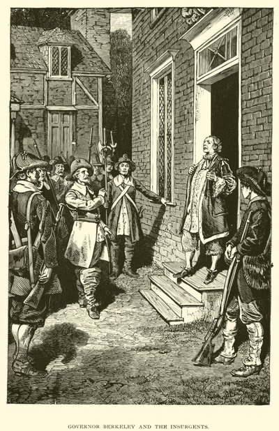 Guvernér Berkeley a povstalci (litografie) od American School