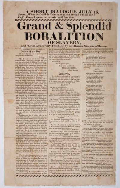 Velká a skvělá Bobalition of Slavery, 1822 od American School