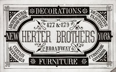 Herter Brothers, Decorations, Furniture, 877 & 879 Broadway, New York (litho [obchodní karta]) od American School
