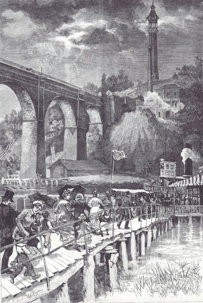 High Bridge přes řeku Harlem, která vede sladkou vodu z Westchester County do nádrže Central Park od American School