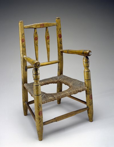 Hole Chair, c. 1800-1850 (neidentifikovaná dřeva, barva, štětec) od American School