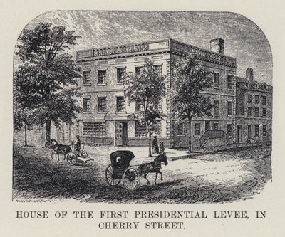 Dům první prezidentské Levee, v Cherry Street (litho) od American School