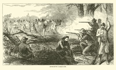 Impromptu barikáda, červenec 1863 od American School