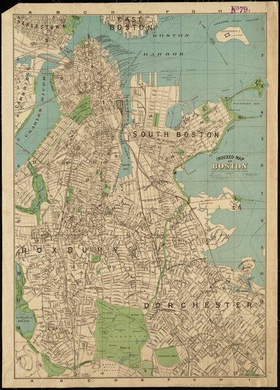 Indexovaná mapa Bostonu od American School