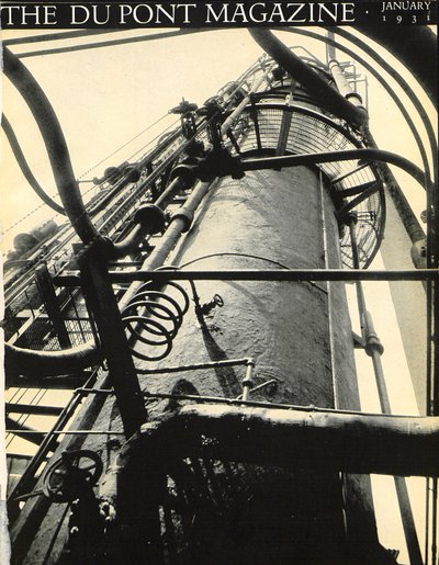 Průmyslový závod, přední strana časopisu DuPont Magazine, leden 1931 od American School