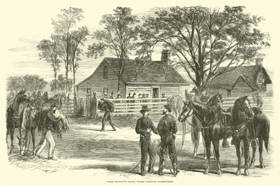 James Bennetts House, kde se Johnston vzdal, duben 1865 od American School