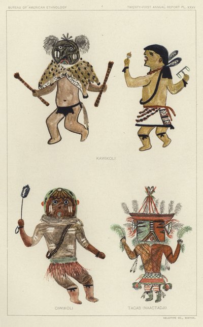 Kawikoli, Ciwikoli, Tacab (Naactadji) (barevná litografie) od American School