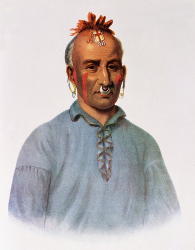 Kish-Kal-Wa, náčelník Shawnee, ilustrace z 