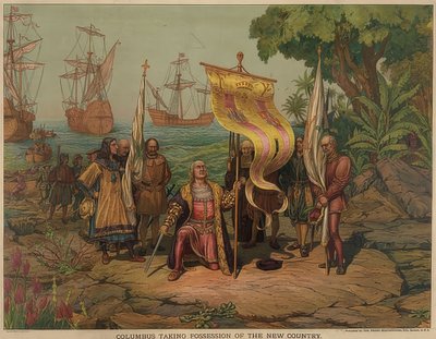 Kolumbus přistává 12. října 1492 na ostrově San Salvador. 1893 od American School