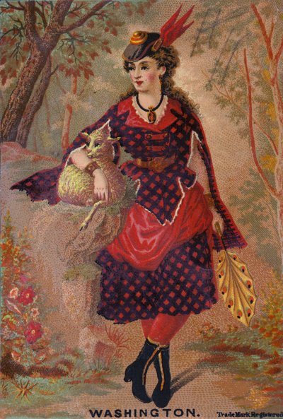 Lady Holding Lamb od American School