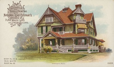 Velký rodinný dům, reklama na malování domu od American School