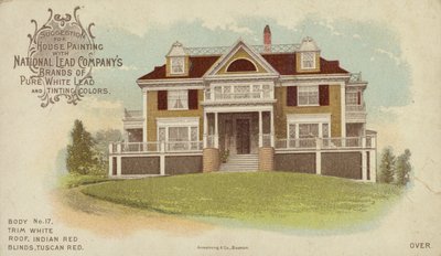 Velký rodinný dům, reklama na malování domu od American School